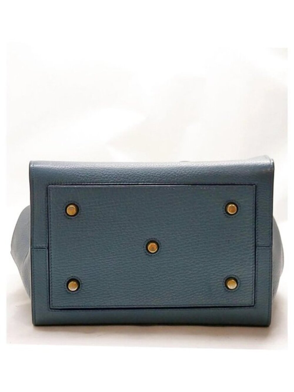Authentic Celine Cabas Phantom Leather Tote Bag w/ Pouch Blue - Picture 6 of 16